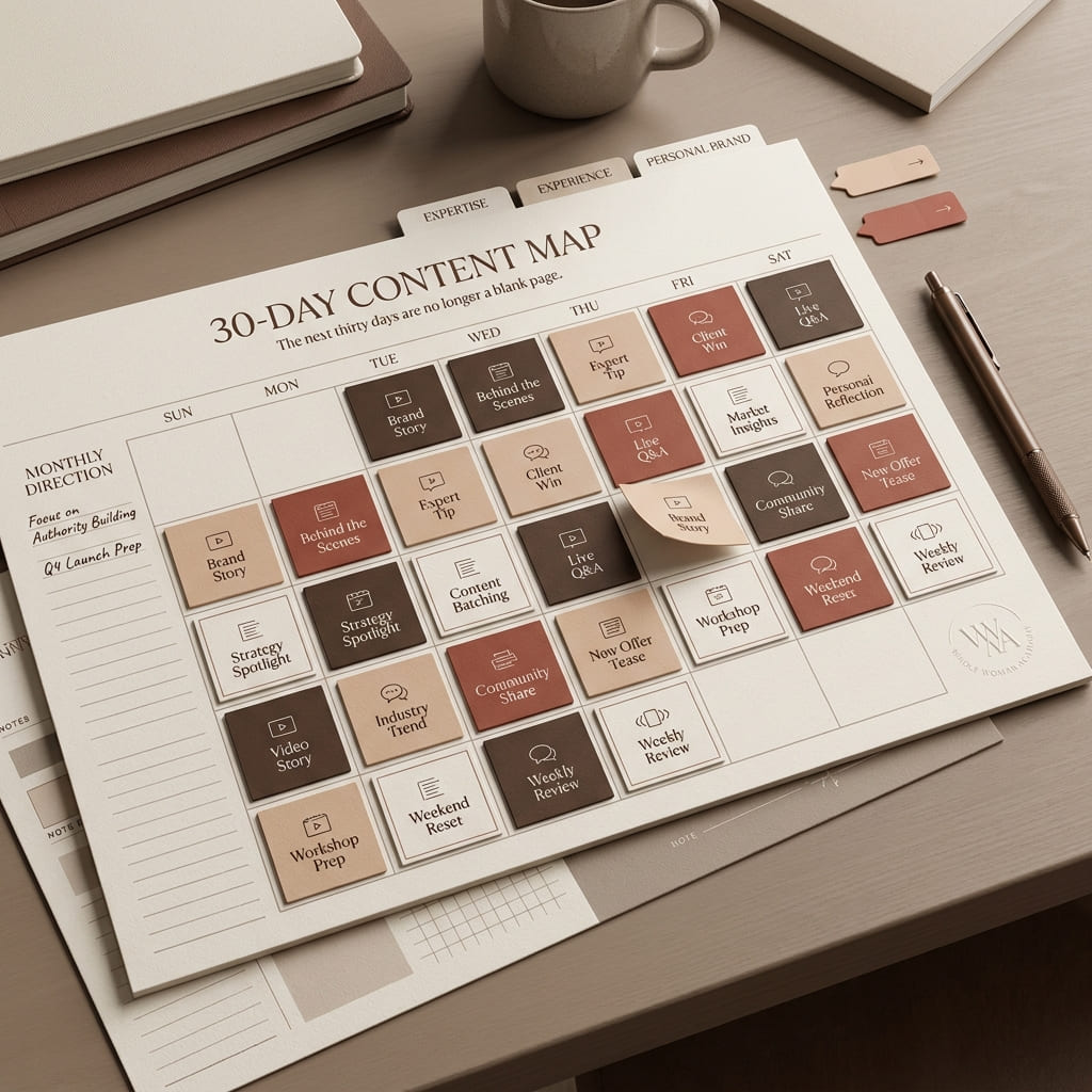 30-day content planning system mockup