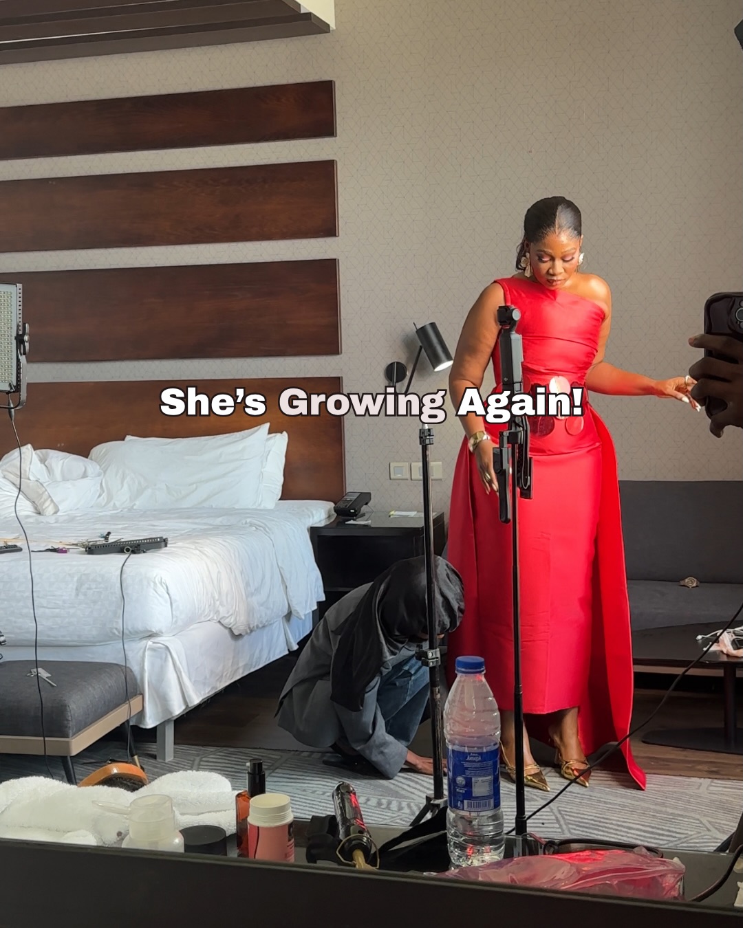 Dr Faith filming content behind the scenes
