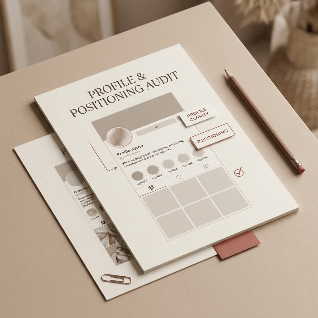 Profile positioning audit strategy mockup