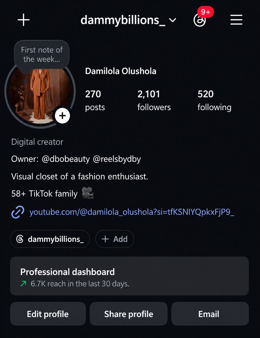 Before screenshot showing 6.7K views