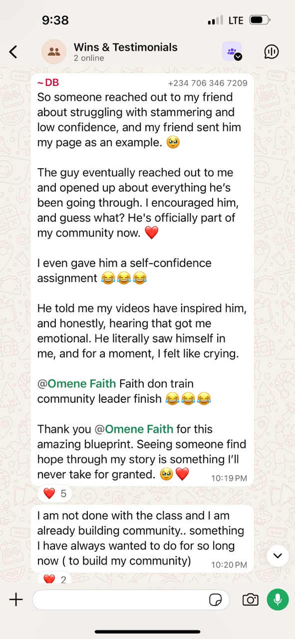 Damilola testimonial screenshot