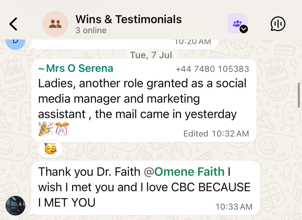 Mrs O. Serena result screenshot